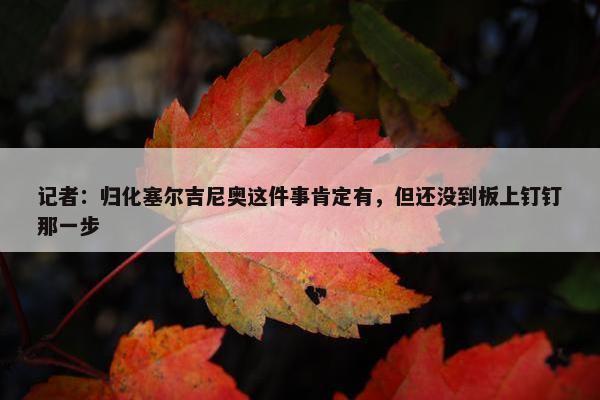 记者：归化塞尔吉尼奥这件事肯定有，但还没到板上钉钉那一步