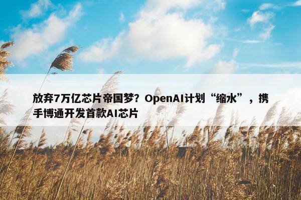 放弃7万亿芯片帝国梦？OpenAI计划“缩水”，携手博通开发首款AI芯片