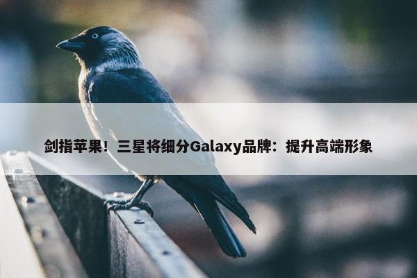 剑指苹果！三星将细分Galaxy品牌：提升高端形象