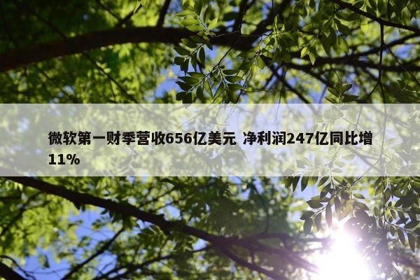 微软第一财季营收656亿美元 净利润247亿同比增11%