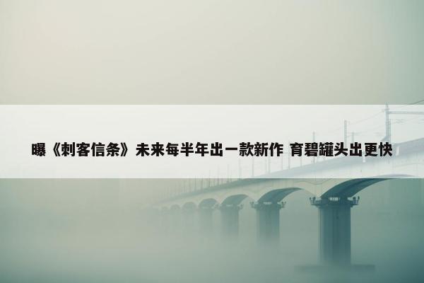 曝《刺客信条》未来每半年出一款新作 育碧罐头出更快