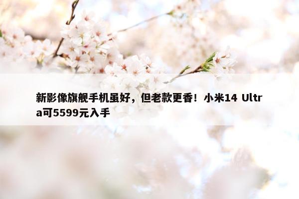 新影像旗舰手机虽好，但老款更香！小米14 Ultra可5599元入手