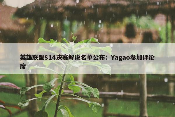 英雄联盟S14决赛解说名单公布：Yagao参加评论席