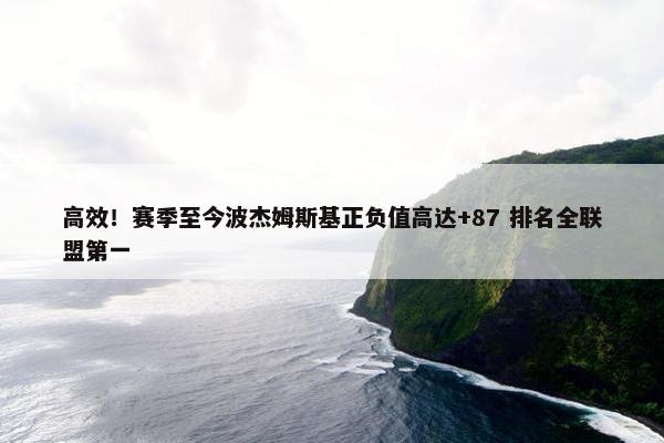 高效！赛季至今波杰姆斯基正负值高达+87 排名全联盟第一