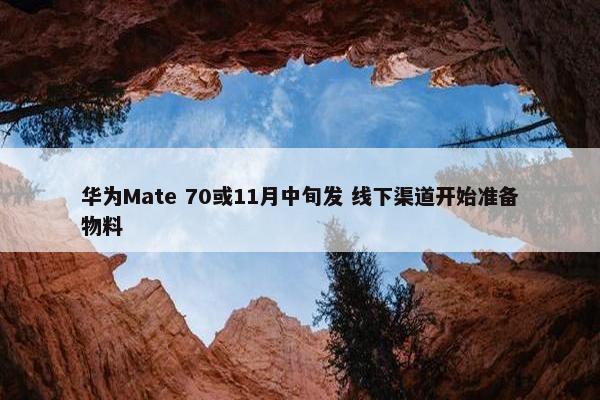 华为Mate 70或11月中旬发 线下渠道开始准备物料