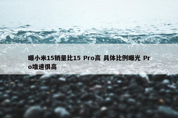 曝小米15销量比15 Pro高 具体比例曝光 Pro增速很高