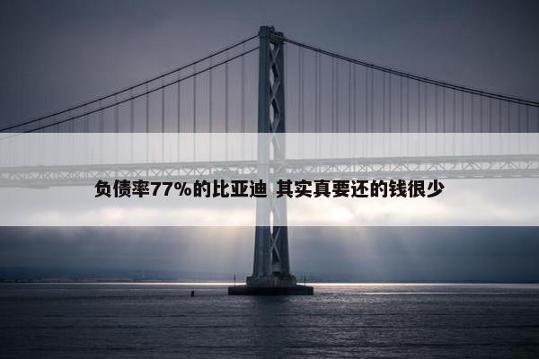 负债率77%的比亚迪 其实真要还的钱很少