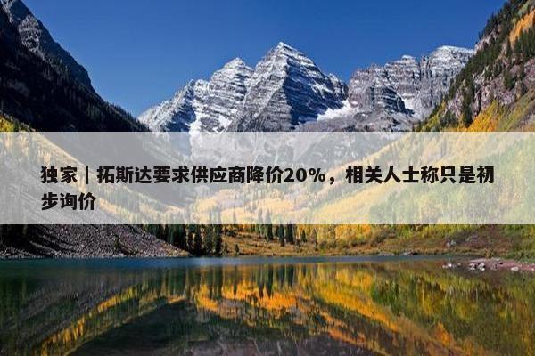 独家｜拓斯达要求供应商降价20%，相关人士称只是初步询价