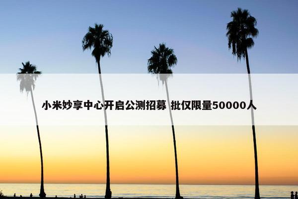 小米妙享中心开启公测招募 批仅限量50000人