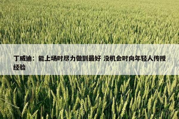 丁威迪：能上场时尽力做到最好 没机会时向年轻人传授经验