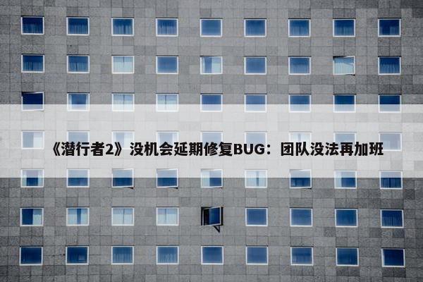 《潜行者2》没机会延期修复BUG：团队没法再加班