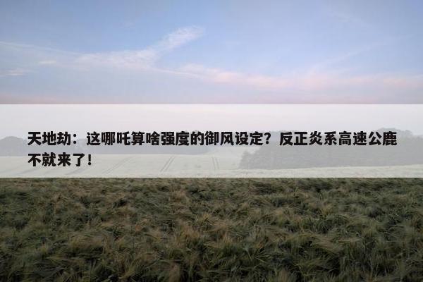 天地劫：这哪吒算啥强度的御风设定？反正炎系高速公鹿不就来了！