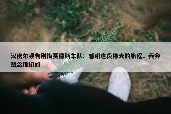 汉密尔顿告别梅赛德斯车队：感谢这段伟大的旅程，我会想念他们的