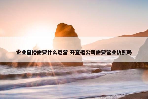 企业直播需要什么运营 开直播公司需要营业执照吗