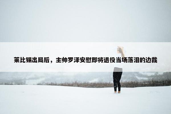 莱比锡出局后，主帅罗泽安慰即将退役当场落泪的边裁