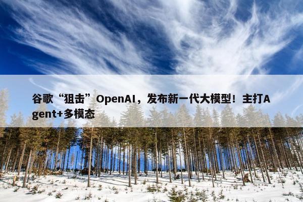 谷歌“狙击”OpenAI，发布新一代大模型！主打Agent+多模态