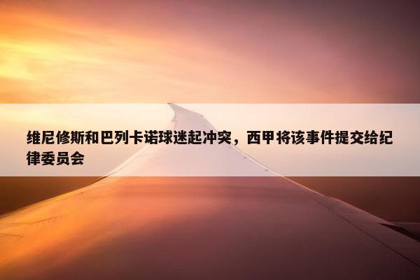 维尼修斯和巴列卡诺球迷起冲突，西甲将该事件提交给纪律委员会