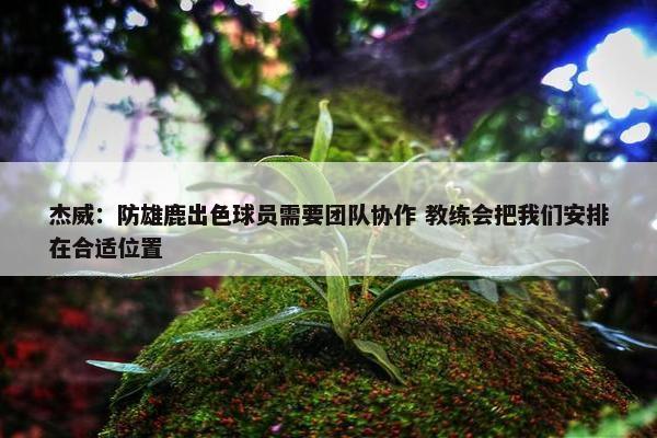 杰威：防雄鹿出色球员需要团队协作 教练会把我们安排在合适位置