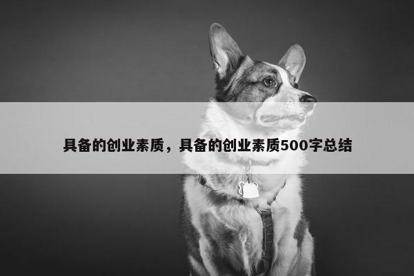 具备的创业素质，具备的创业素质500字总结