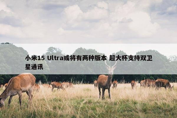 小米15 Ultra或将有两种版本 超大杯支持双卫星通讯