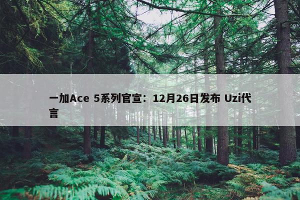 一加Ace 5系列官宣：12月26日发布 Uzi代言