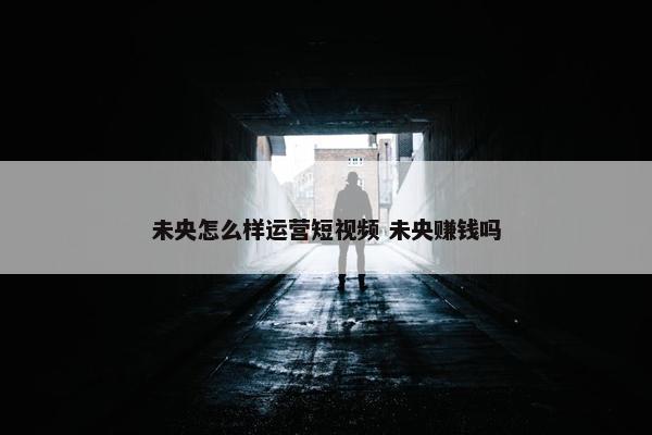 未央怎么样运营短视频 未央赚钱吗