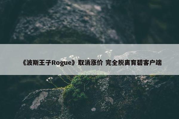 《波斯王子Rogue》取消涨价 完全脱离育碧客户端