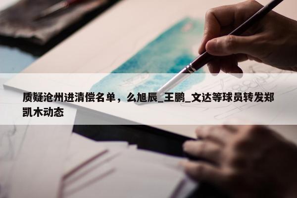 质疑沧州进清偿名单，么旭辰_王鹏_文达等球员转发郑凯木动态