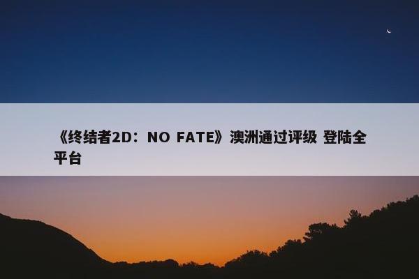 《终结者2D：NO FATE》澳洲通过评级 登陆全平台