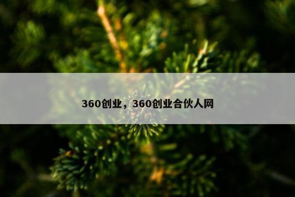 360创业，360创业合伙人网