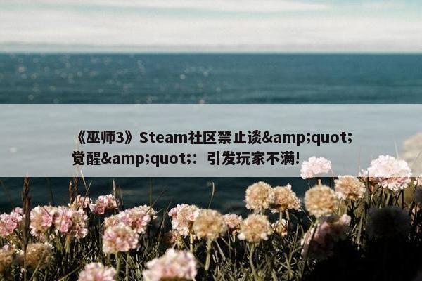 《巫师3》Steam社区禁止谈&quot;觉醒&quot;：引发玩家不满!