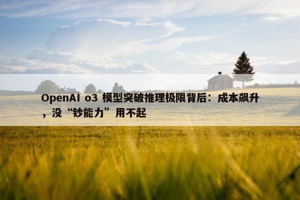 OpenAI o3 模型突破推理极限背后：成本飙升，没“钞能力”用不起