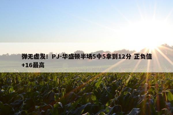 弹无虚发！PJ-华盛顿半场5中5拿到12分 正负值+16最高