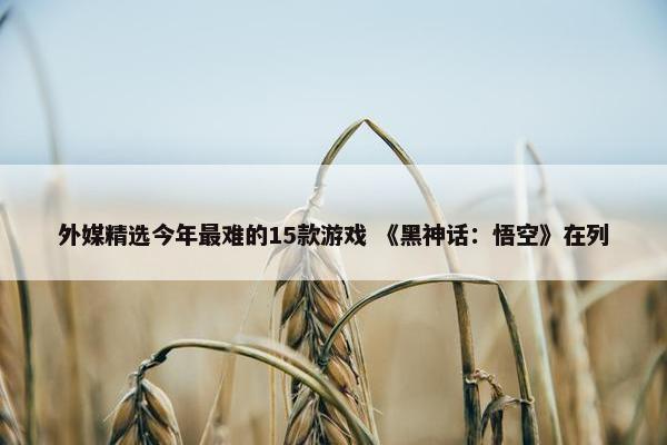 外媒精选今年最难的15款游戏 《黑神话：悟空》在列