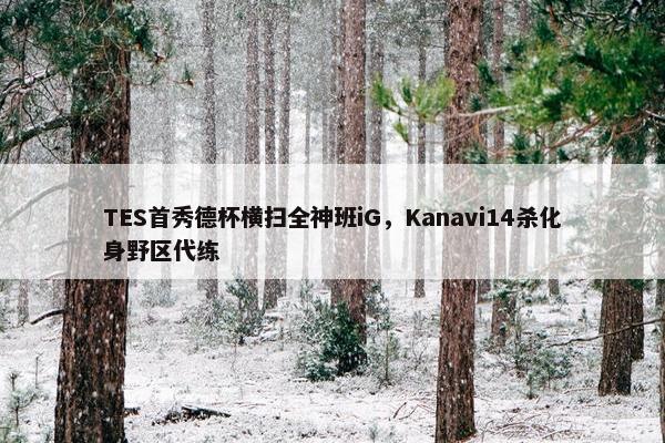 TES首秀德杯横扫全神班iG，Kanavi14杀化身野区代练