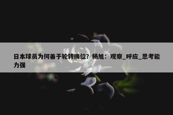 日本球员为何善于轮转换位？杨旭：观察_呼应_思考能力强