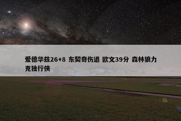 爱德华兹26+8 东契奇伤退 欧文39分 森林狼力克独行侠