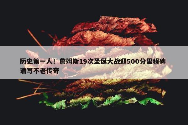 历史第一人！詹姆斯19次圣诞大战迎500分里程碑 谱写不老传奇