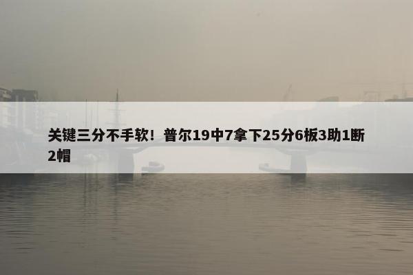 关键三分不手软！普尔19中7拿下25分6板3助1断2帽