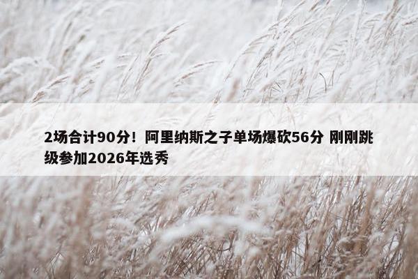 2场合计90分！阿里纳斯之子单场爆砍56分 刚刚跳级参加2026年选秀