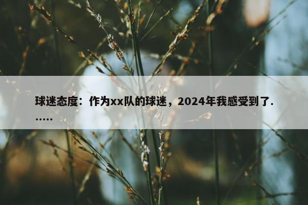 球迷态度：作为xx队的球迷，2024年我感受到了......