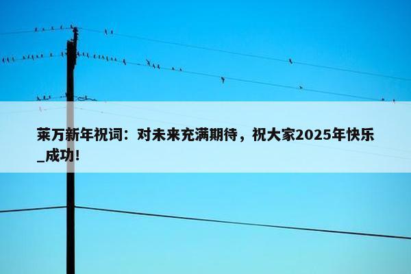 莱万新年祝词：对未来充满期待，祝大家2025年快乐_成功！