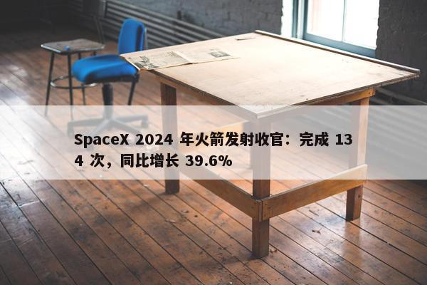 SpaceX 2024 年火箭发射收官：完成 134 次，同比增长 39.6%