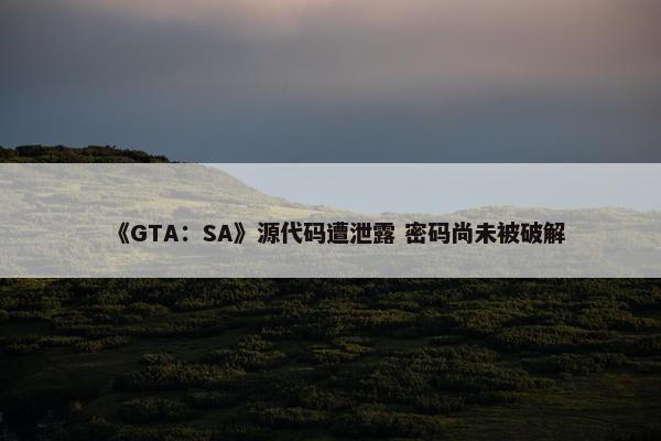 《GTA：SA》源代码遭泄露 密码尚未被破解