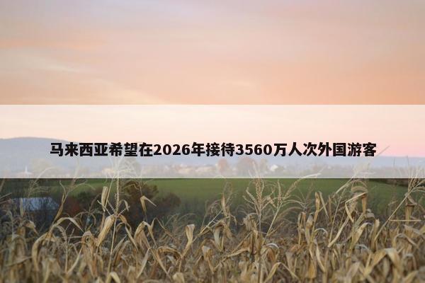 马来西亚希望在2026年接待3560万人次外国游客