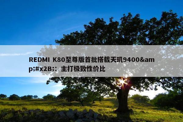 REDMI K80至尊版首批搭载天玑9400&#x2B;：主打极致性价比