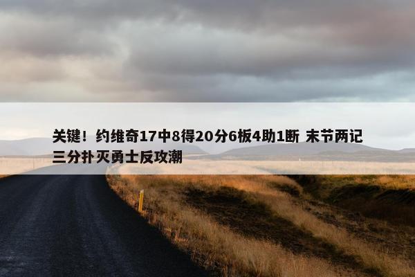 关键！约维奇17中8得20分6板4助1断 末节两记三分扑灭勇士反攻潮