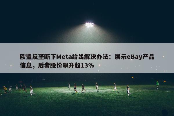 欧盟反垄断下Meta给出解决办法：展示eBay产品信息，后者股价飙升超13%