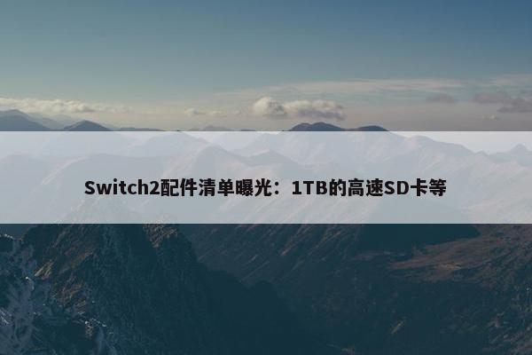 Switch2配件清单曝光：1TB的高速SD卡等