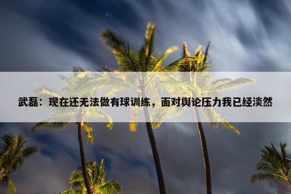 武磊：现在还无法做有球训练，面对舆论压力我已经淡然